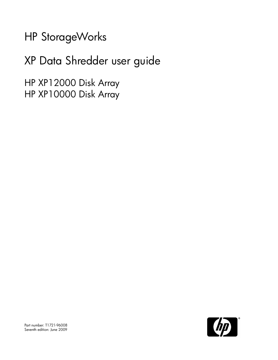 HP XP Data Shredder Software User Manual | 20 pages