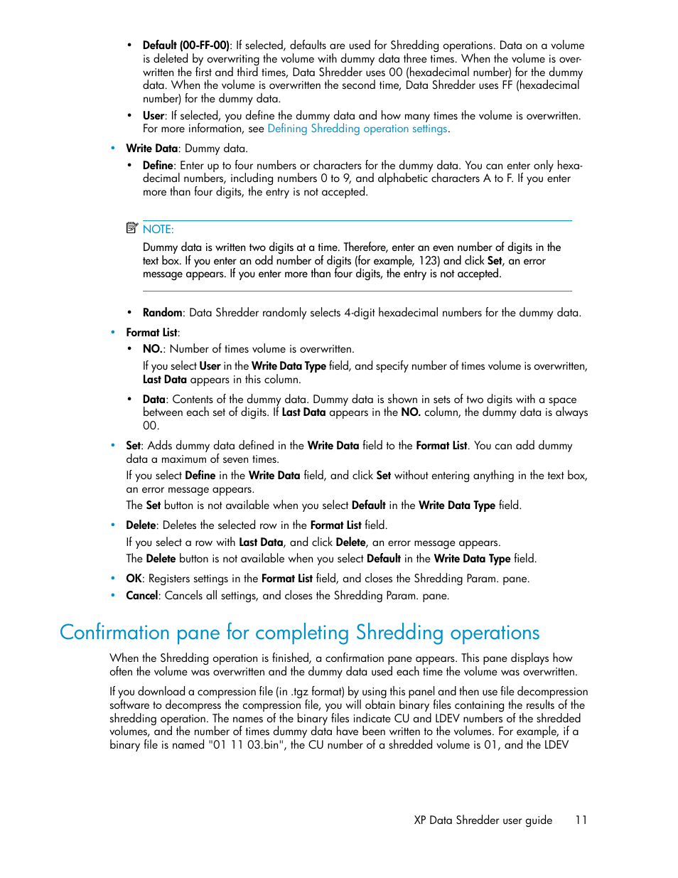 HP XP Data Shredder Software User Manual | Page 11 / 20