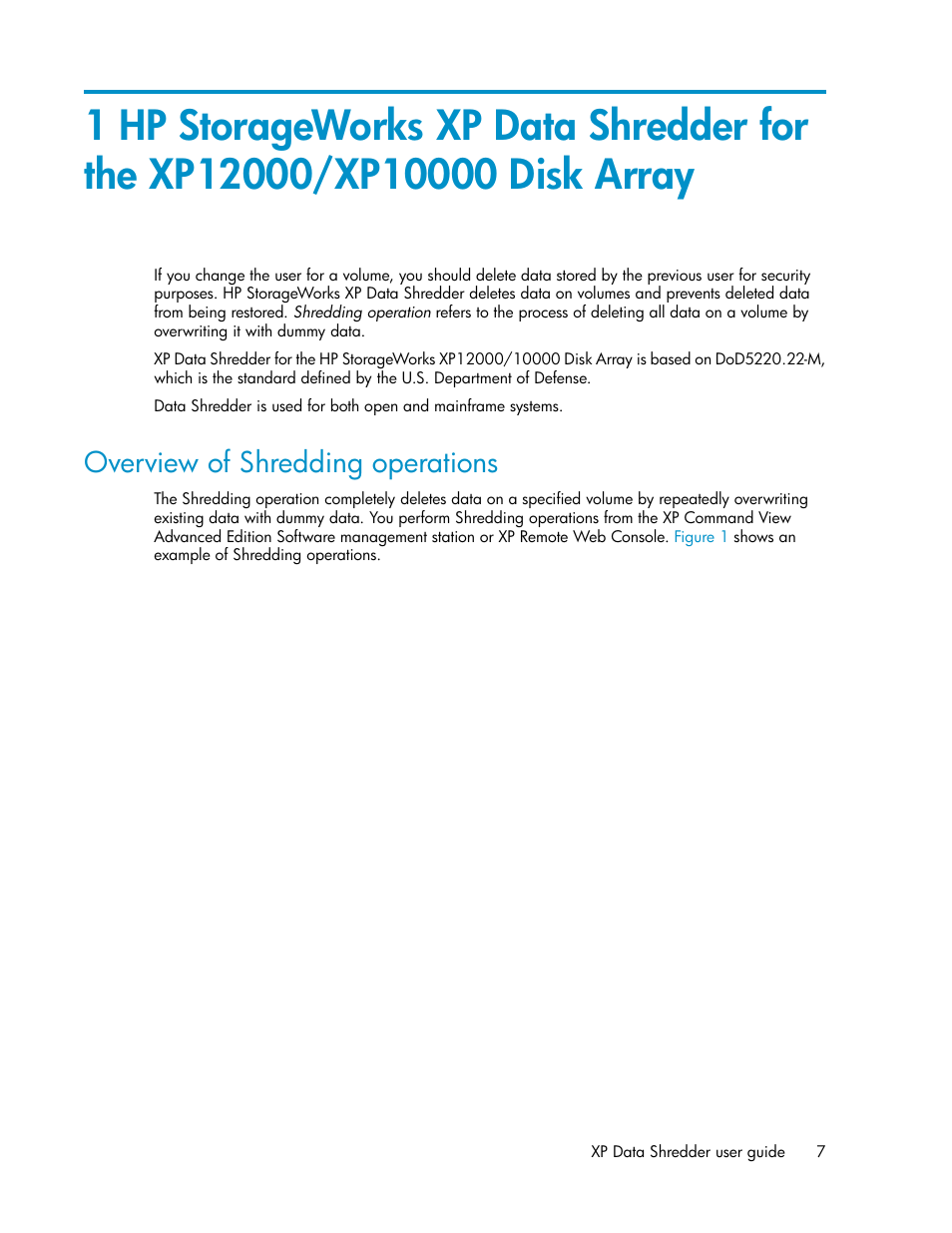 Overview of shredding operations | HP XP Data Shredder Software User Manual | Page 7 / 20