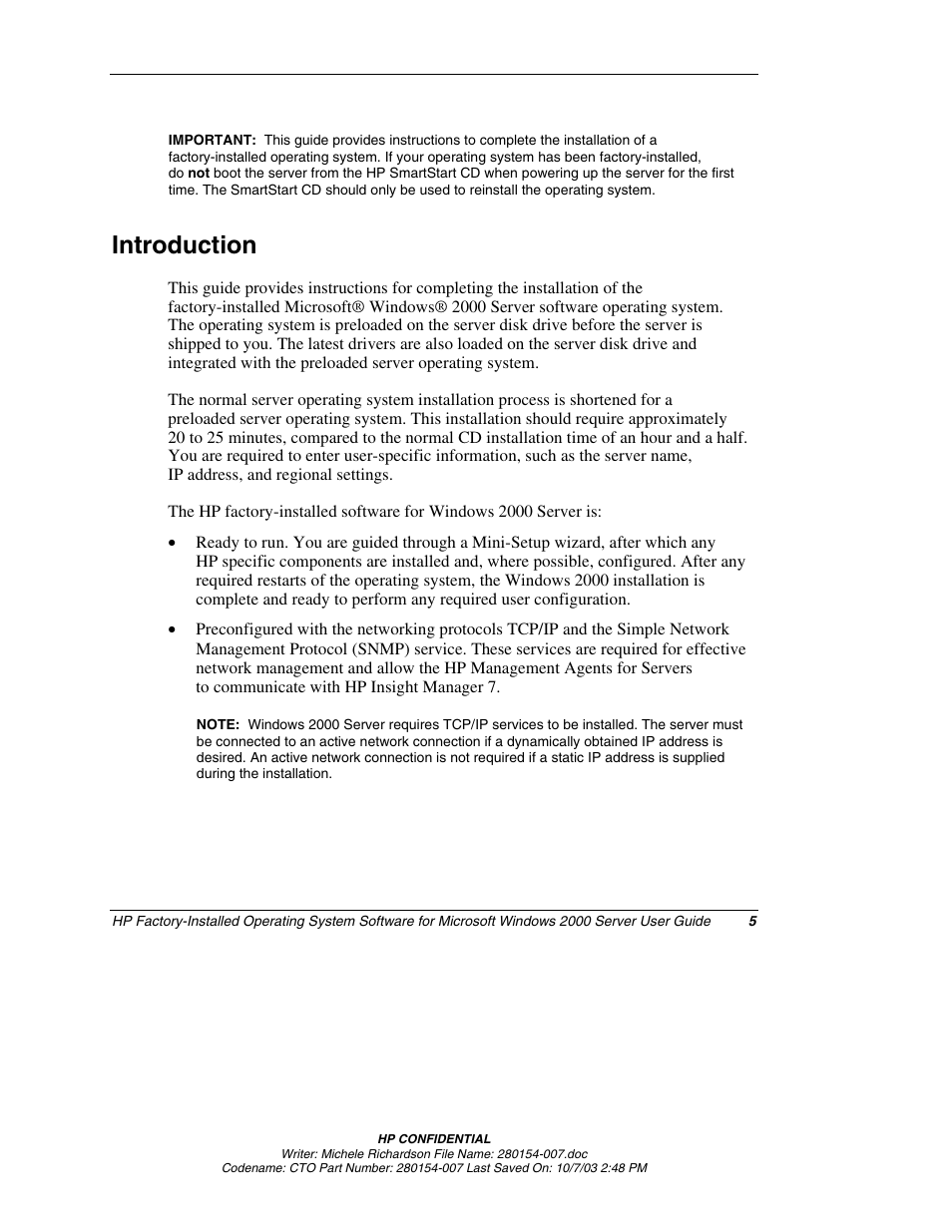 Introduction | HP ProLiant BL10e G2 Server Blade User Manual | Page 5 / 30