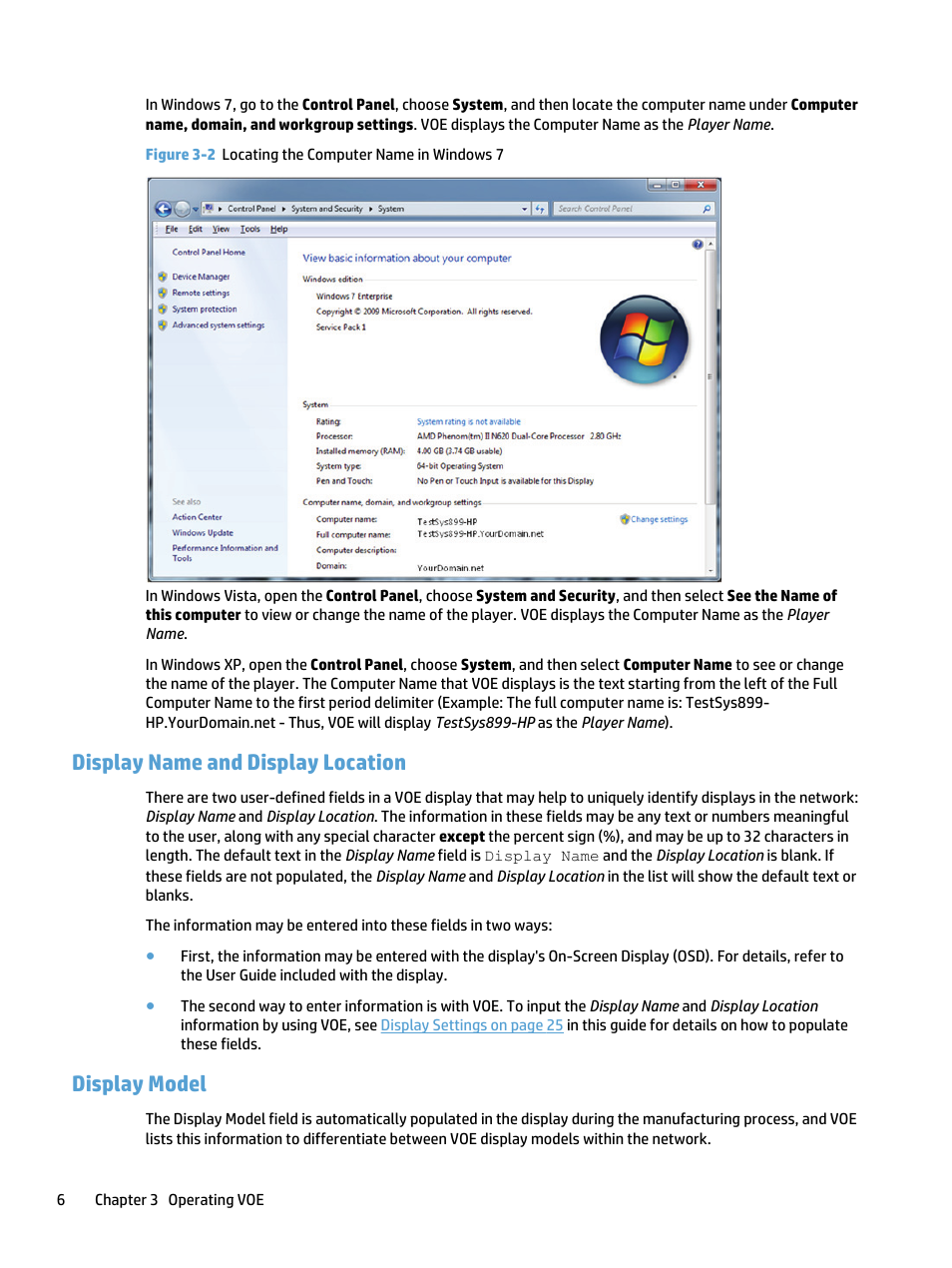 Display name and display location, Display model, Display name and display location display model | HP LD4730 47-inch Micro-Bezel Video Wall Display User Manual | Page 10 / 39