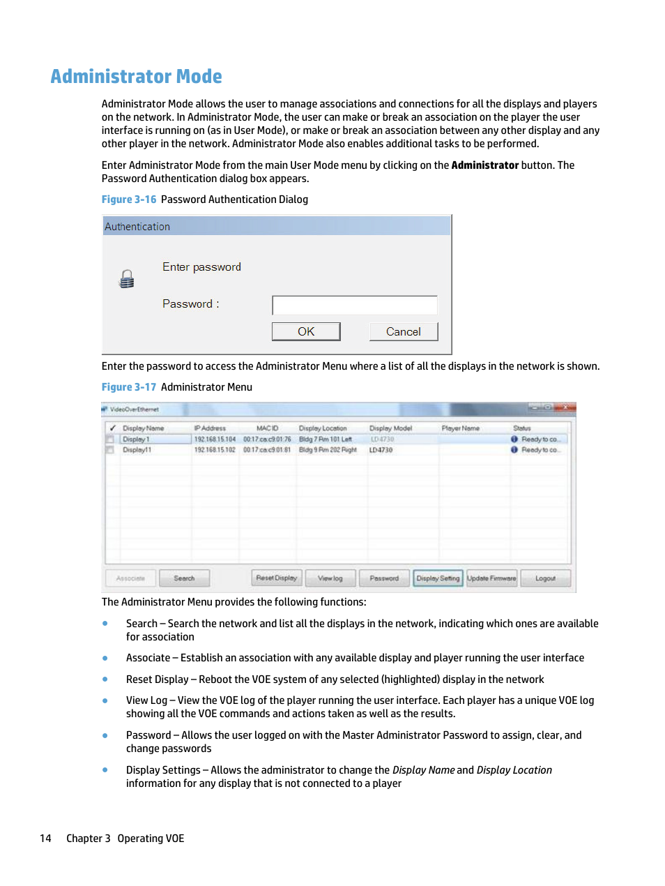 Administrator mode | HP LD4730 47-inch Micro-Bezel Video Wall Display User Manual | Page 18 / 39