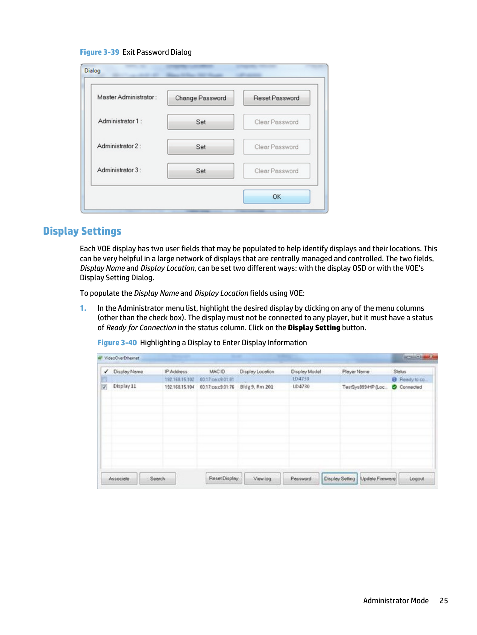 Display settings | HP LD4730 47-inch Micro-Bezel Video Wall Display User Manual | Page 29 / 39