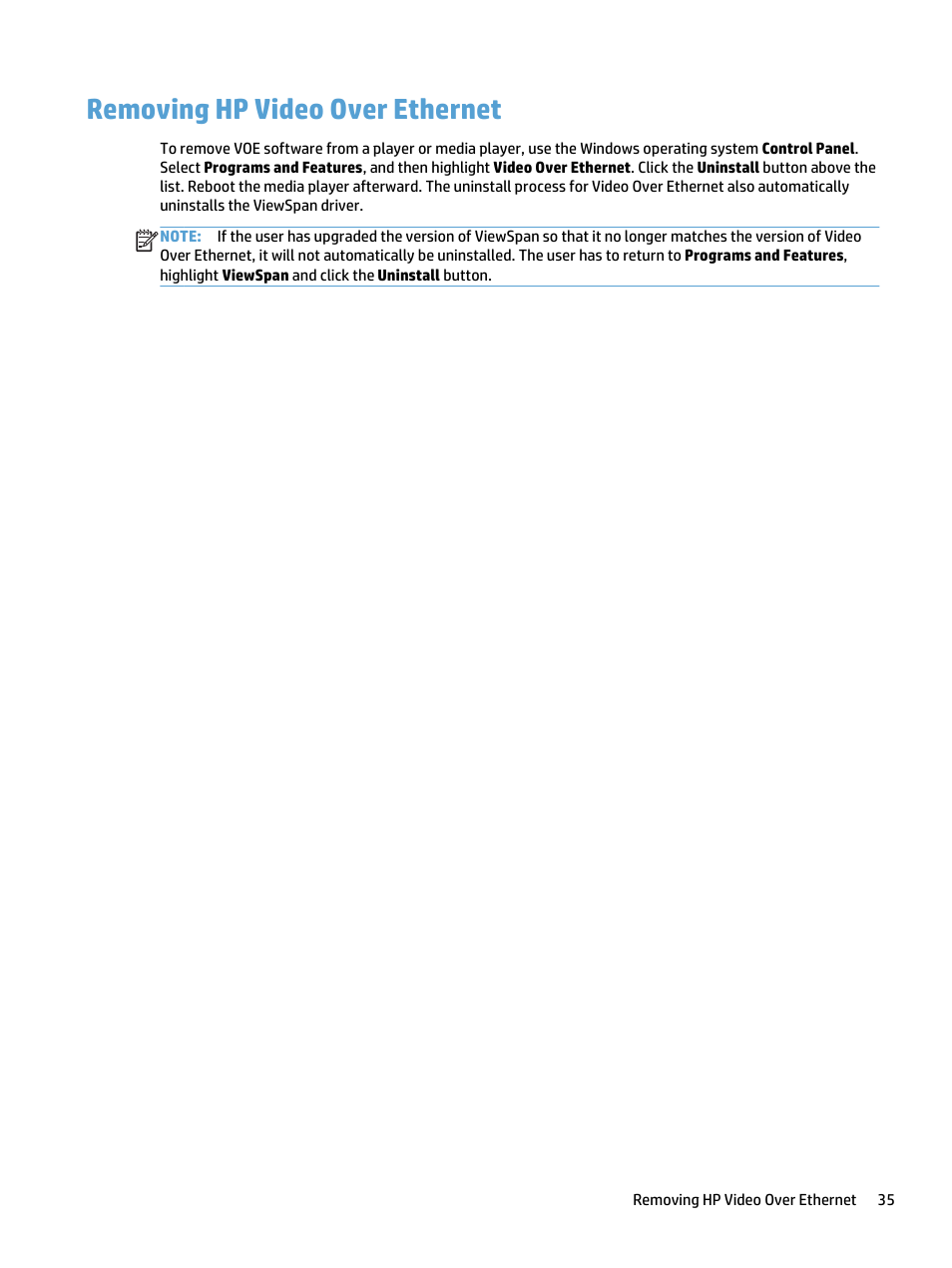 Removing hp video over ethernet | HP LD4730 47-inch Micro-Bezel Video Wall Display User Manual | Page 39 / 39