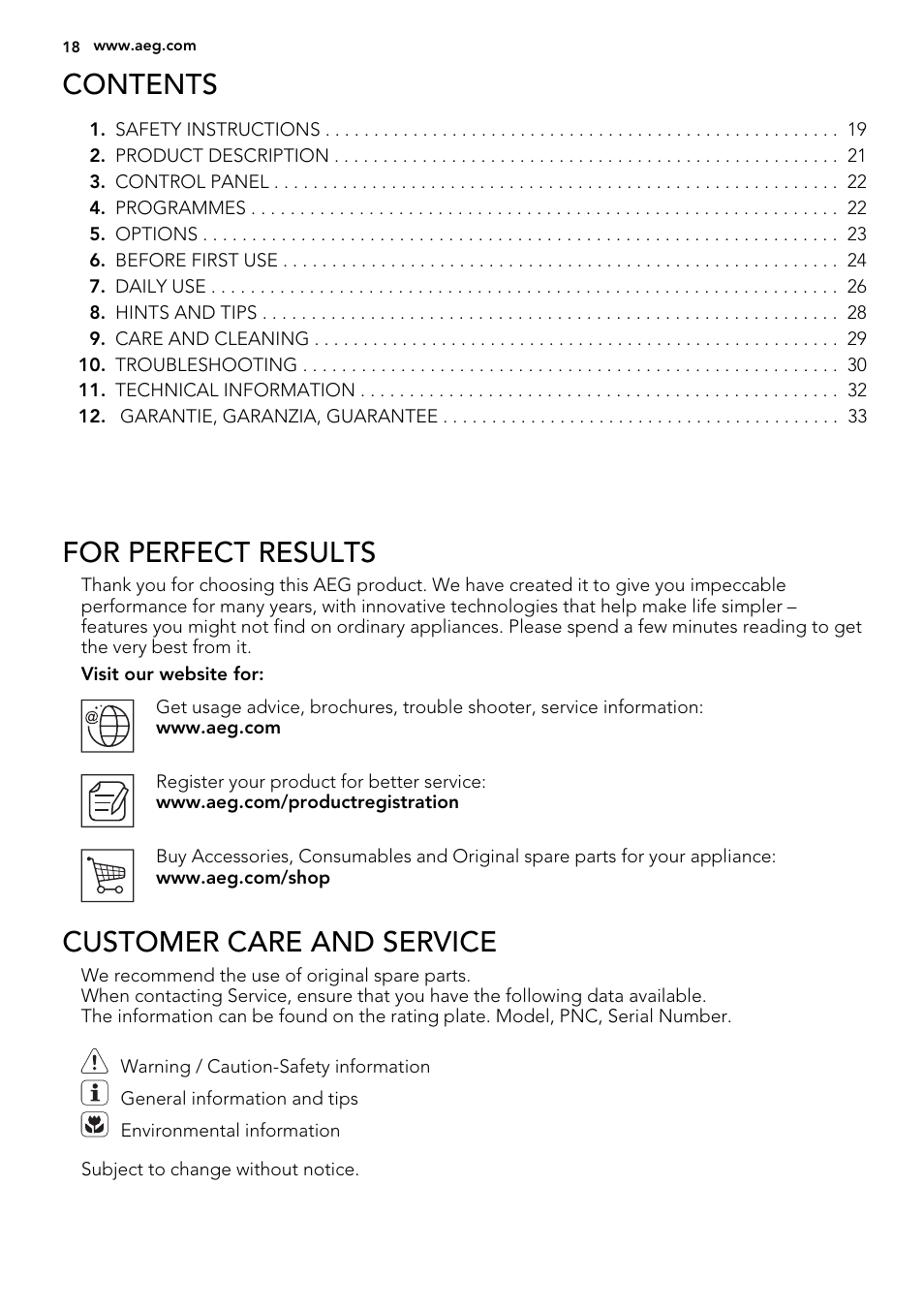 AEG F45020VI1P User Manual | Page 18 / 72