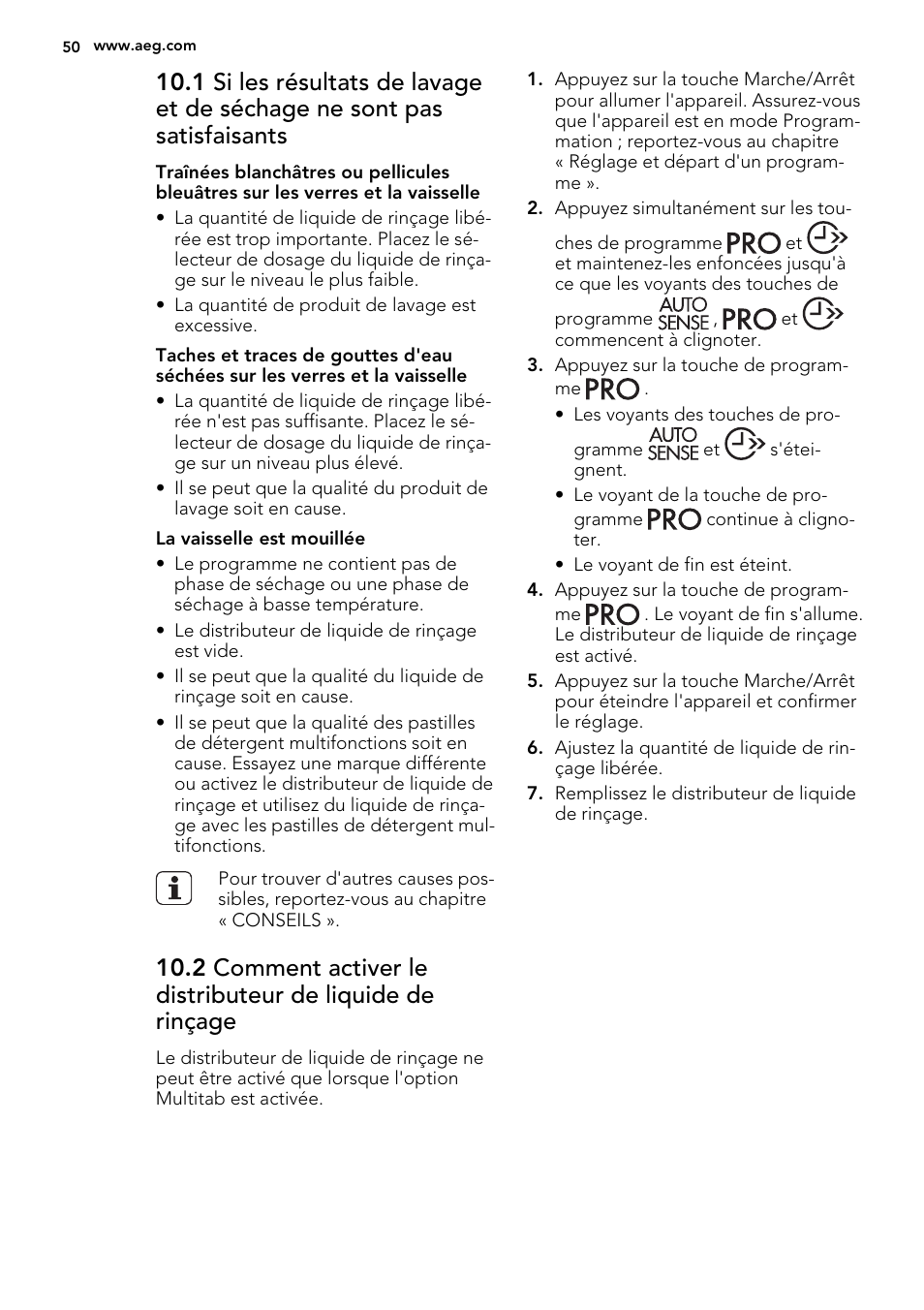 AEG F45020VI1P User Manual | Page 50 / 72