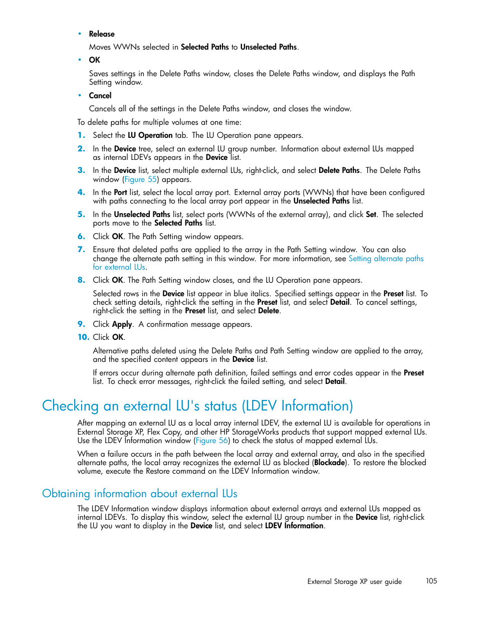 Obtaining information about external lus | HP XP Data Shredder Software User Manual | Page 105 / 176