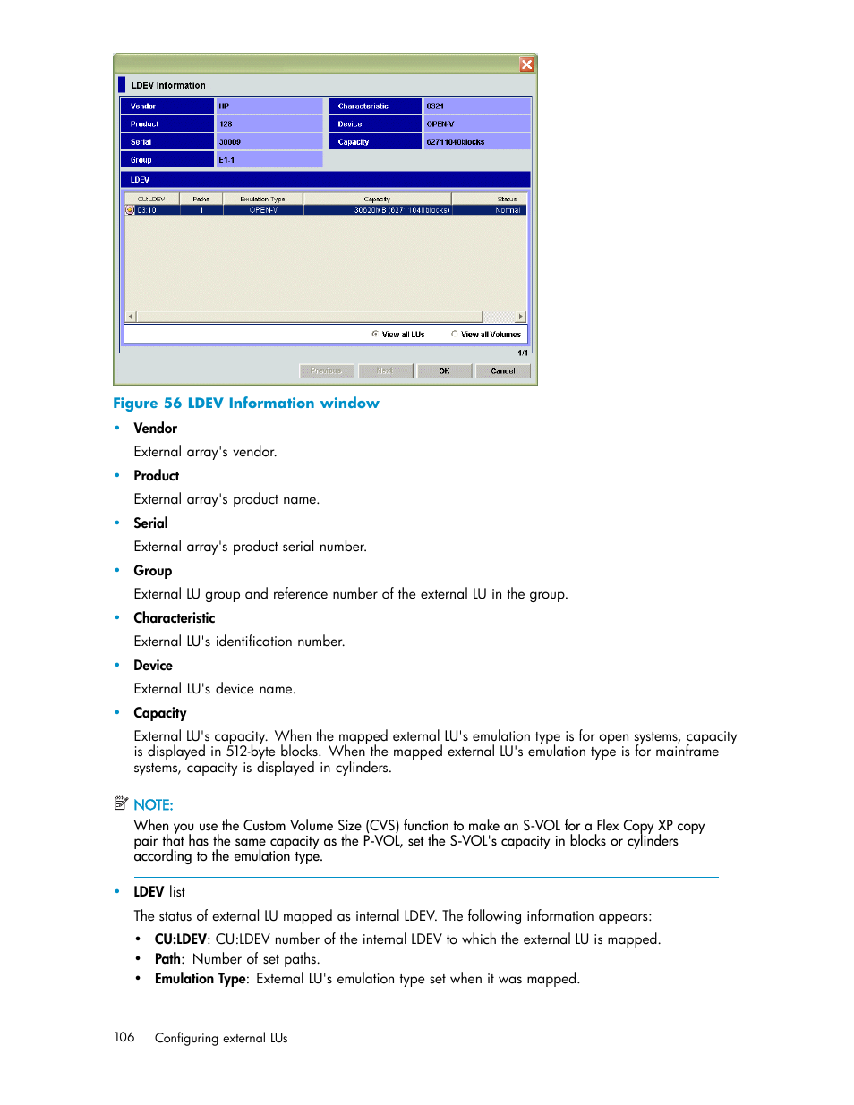 Ldev information window, Figure 56 | HP XP Data Shredder Software User Manual | Page 106 / 176