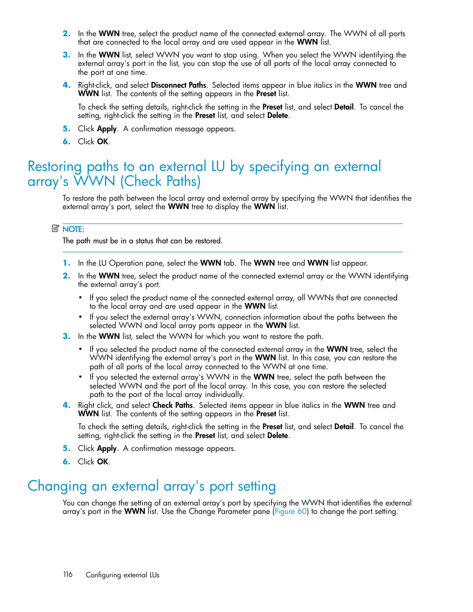 Changing an external array's port setting | HP XP Data Shredder Software User Manual | Page 116 / 176