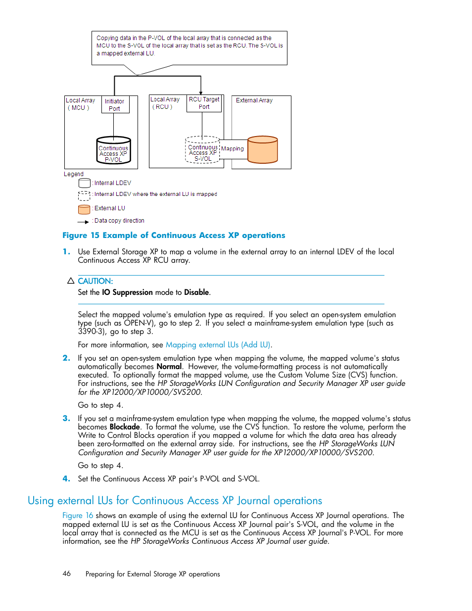 Example of continuous access xp operations, Using, Figure 15 | HP XP Data Shredder Software User Manual | Page 46 / 176