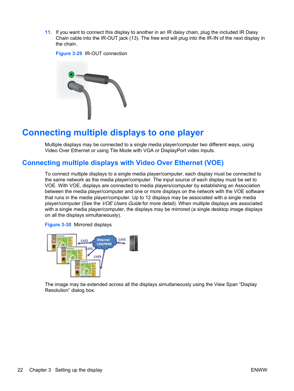 Connecting multiple displays to one player | HP LD4730 47-inch Micro-Bezel Video Wall Display User Manual | Page 30 / 72