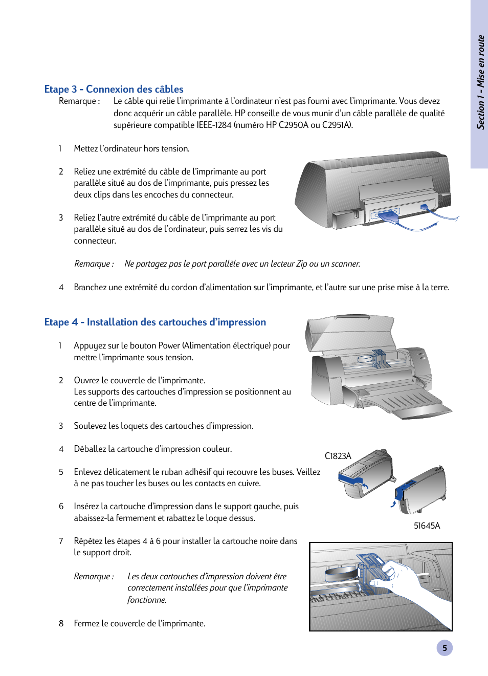 HP Imprimante HP Deskjet 1120cxi User Manual | Page 61 / 112