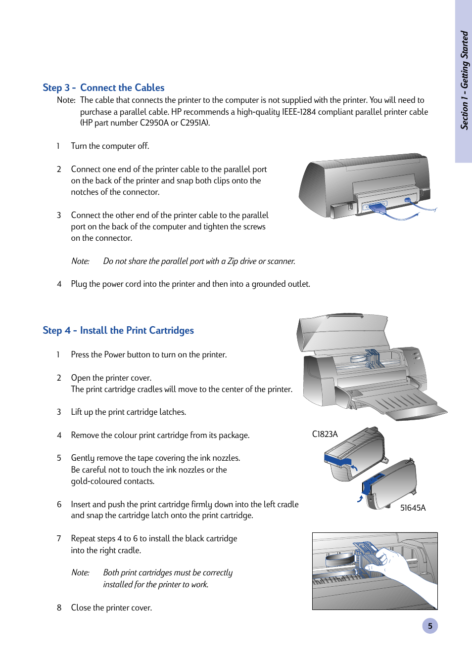 HP Imprimante HP Deskjet 1120cxi User Manual | Page 7 / 112