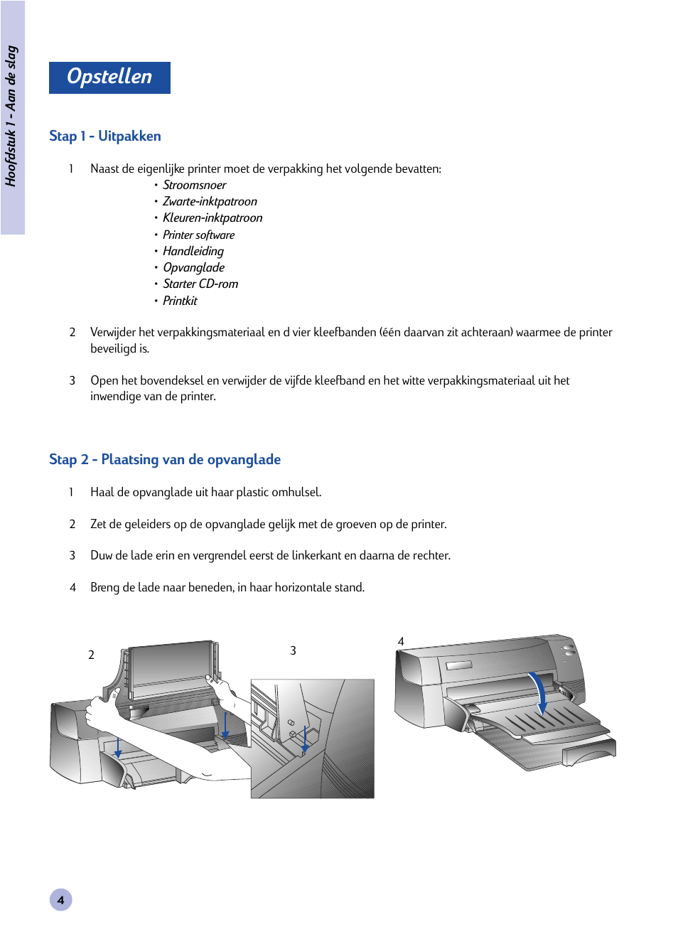 Opstellen | HP Imprimante HP Deskjet 1120cxi User Manual | Page 87 / 112