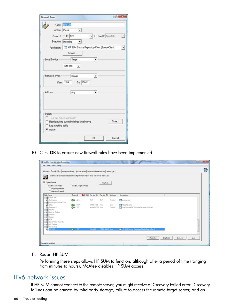 Ipv6 network issues | HP Smart Update Manager (User Guide) User Manual | Page 66 / 79