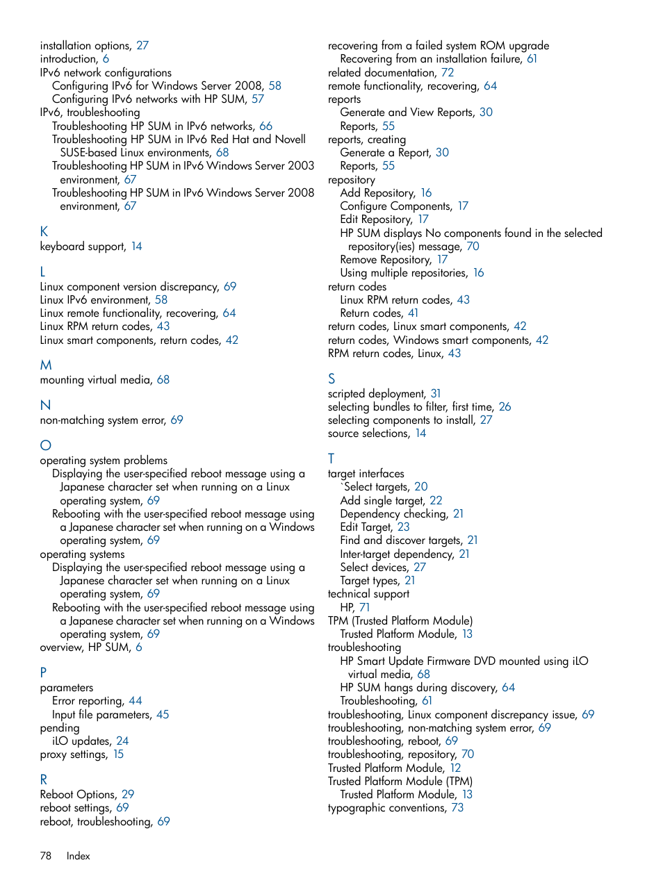 HP Smart Update Manager (User Guide) User Manual | Page 78 / 79