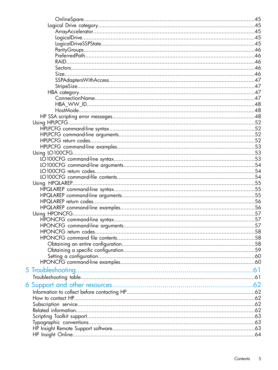 5 troubleshooting, 6 support and other resources | HP Scripting Toolkit for Linux 9.60 User Manual | Page 5 / 69