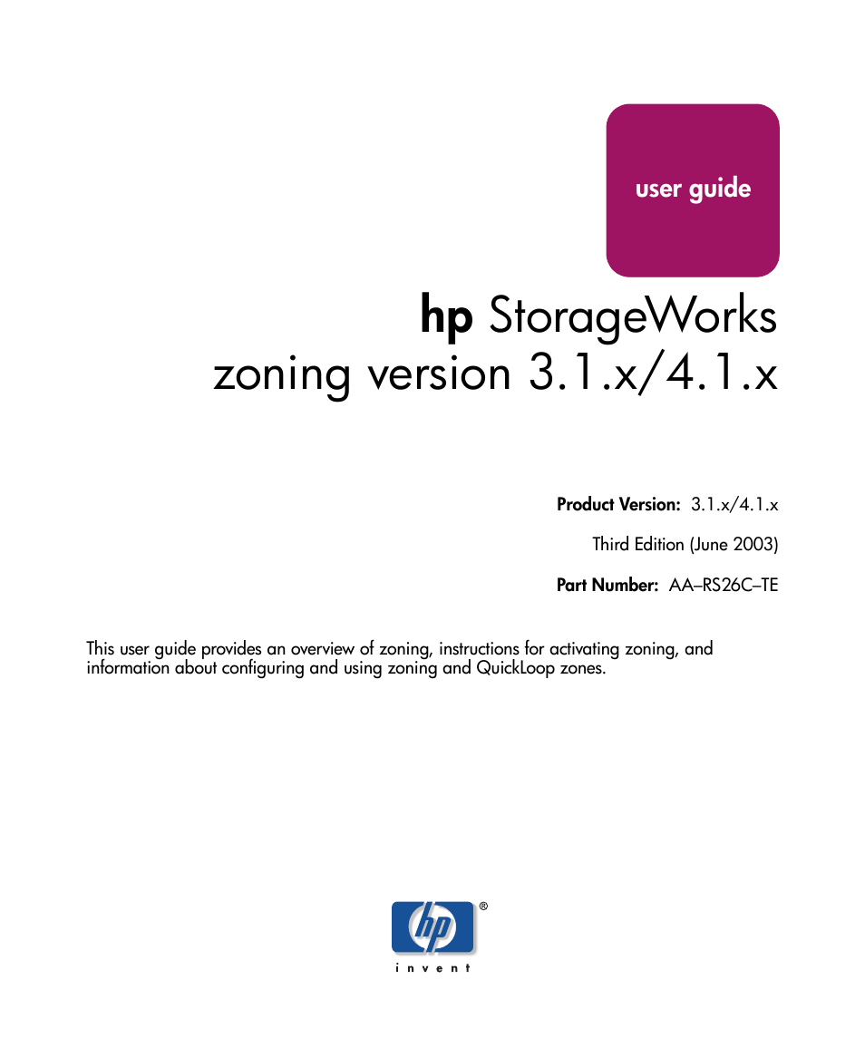 HP StorageWorks MSA 2.8 SAN Switch User Manual | 104 pages