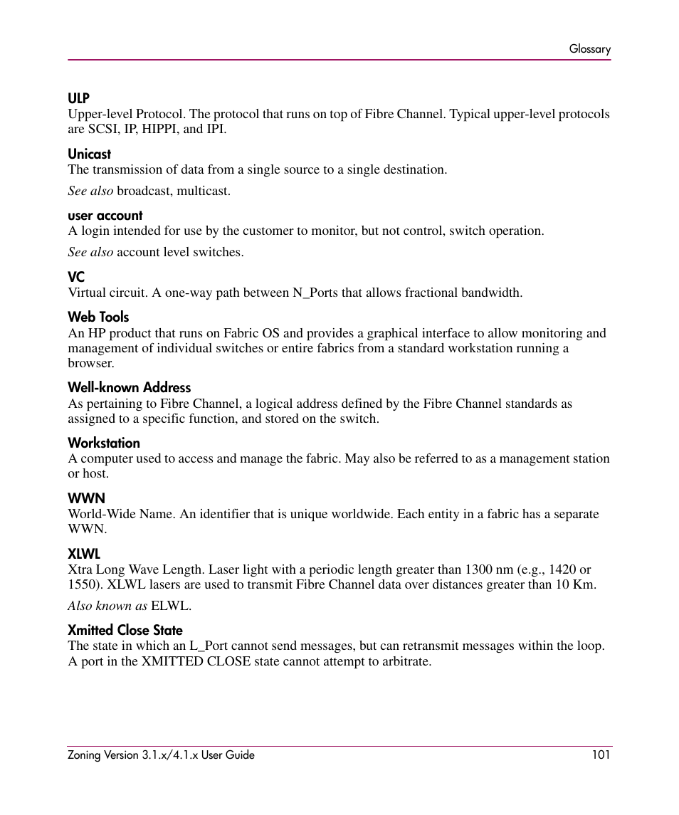 HP StorageWorks MSA 2.8 SAN Switch User Manual | Page 101 / 104