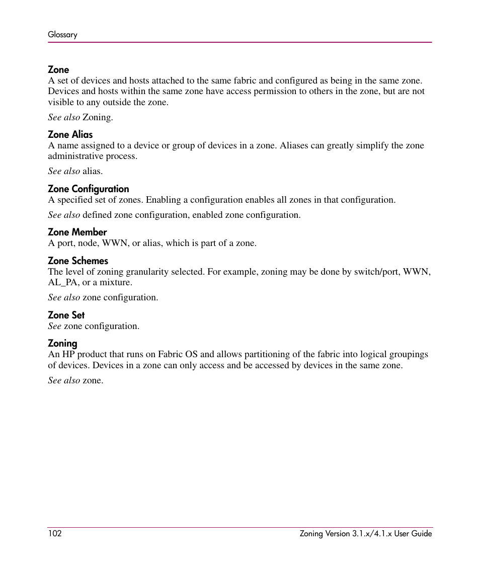 HP StorageWorks MSA 2.8 SAN Switch User Manual | Page 102 / 104