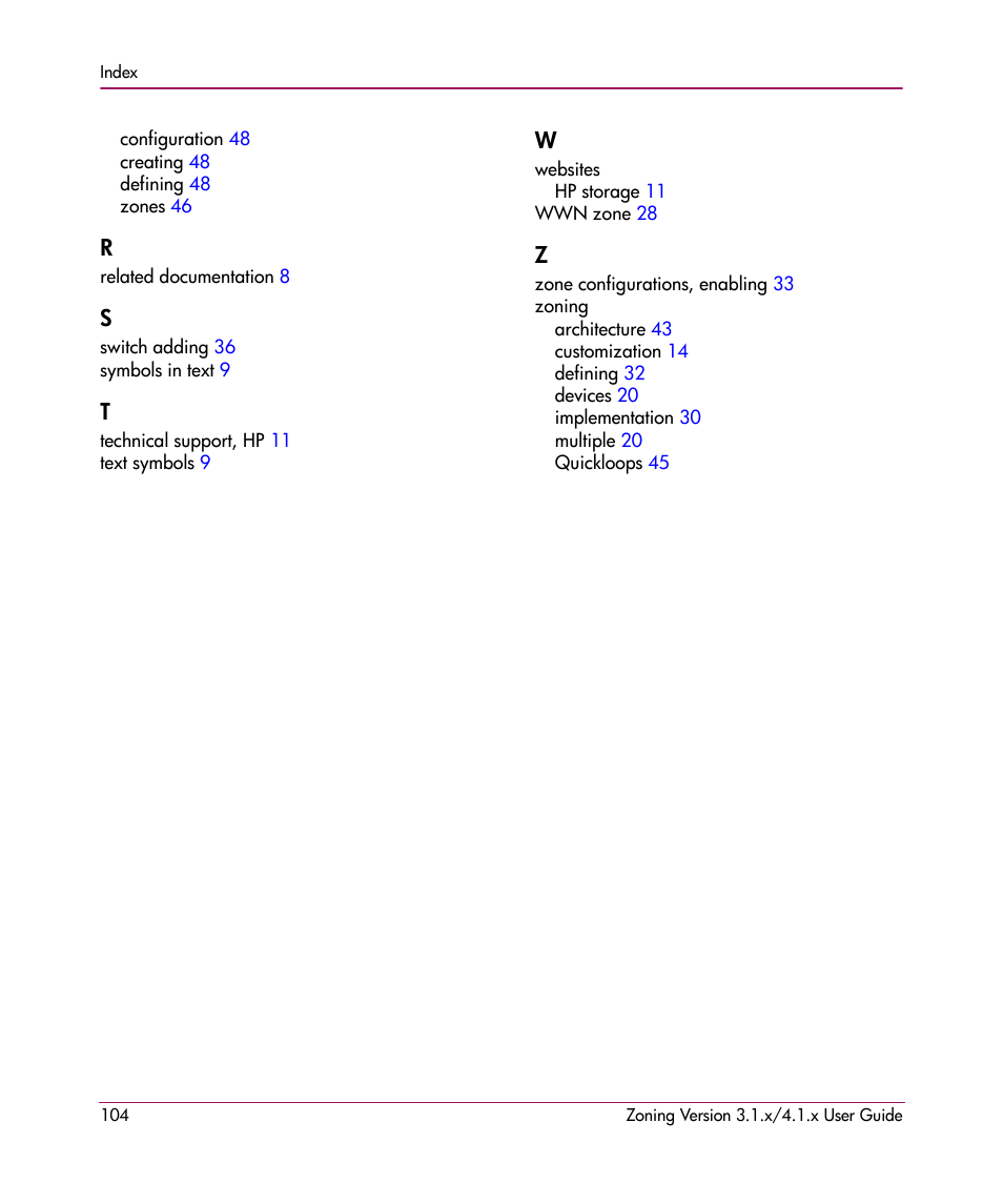 HP StorageWorks MSA 2.8 SAN Switch User Manual | Page 104 / 104