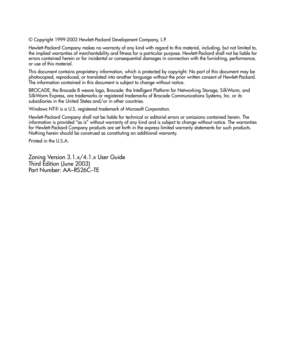 HP StorageWorks MSA 2.8 SAN Switch User Manual | Page 2 / 104