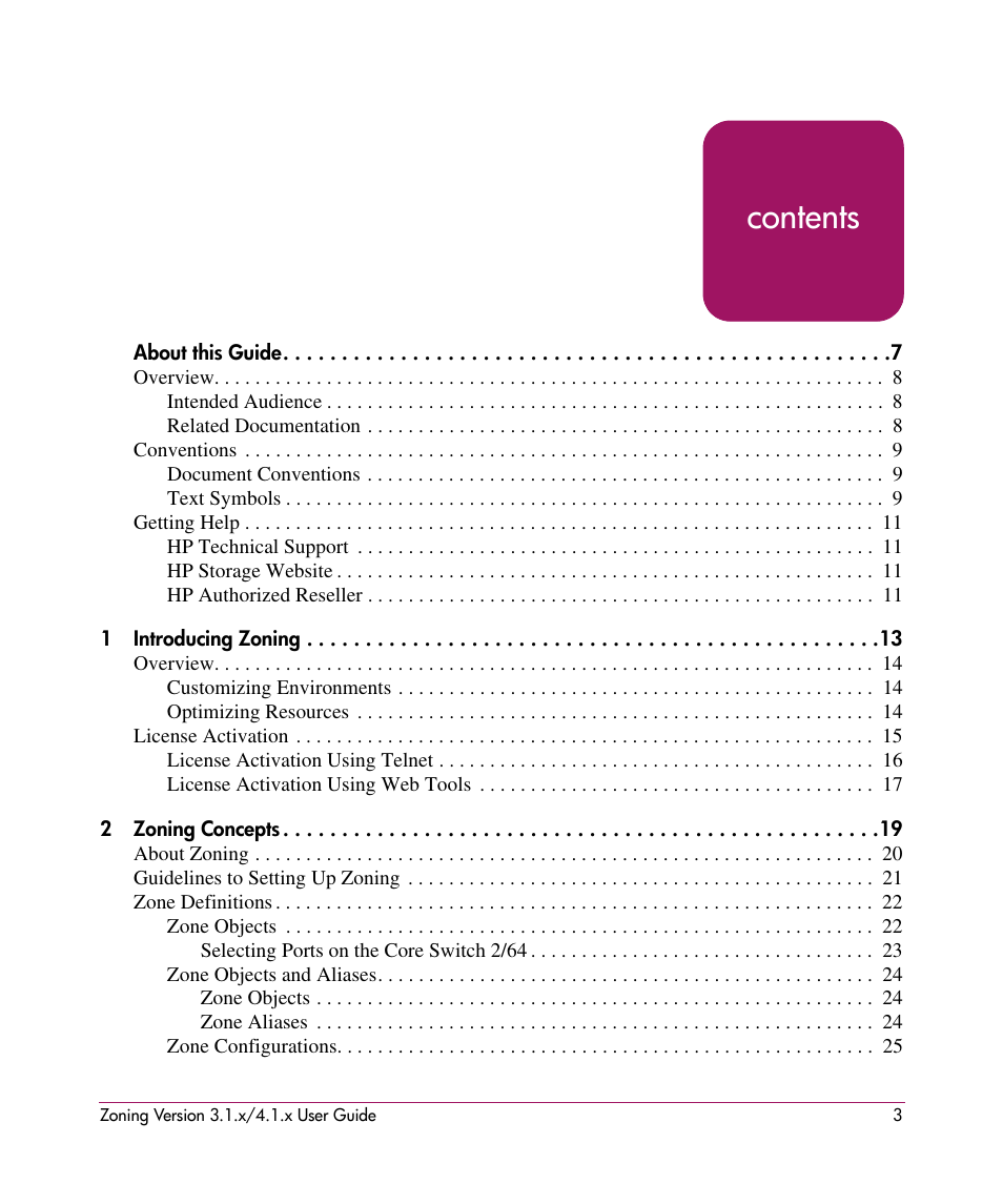 HP StorageWorks MSA 2.8 SAN Switch User Manual | Page 3 / 104