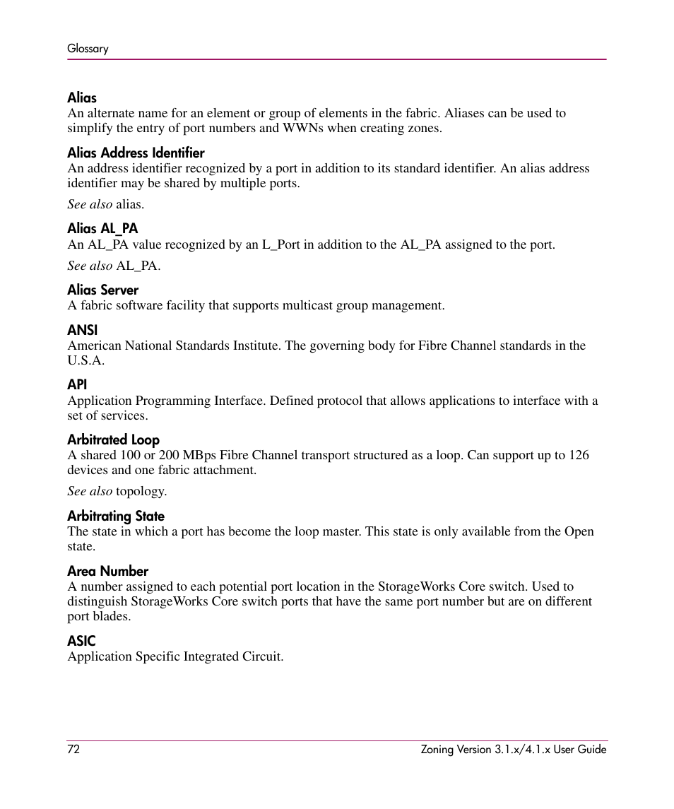 HP StorageWorks MSA 2.8 SAN Switch User Manual | Page 72 / 104