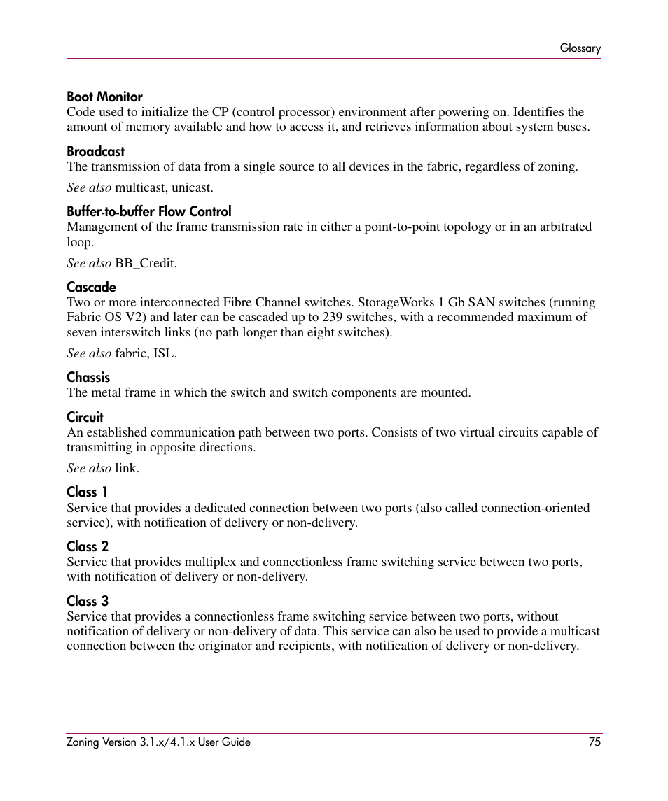HP StorageWorks MSA 2.8 SAN Switch User Manual | Page 75 / 104