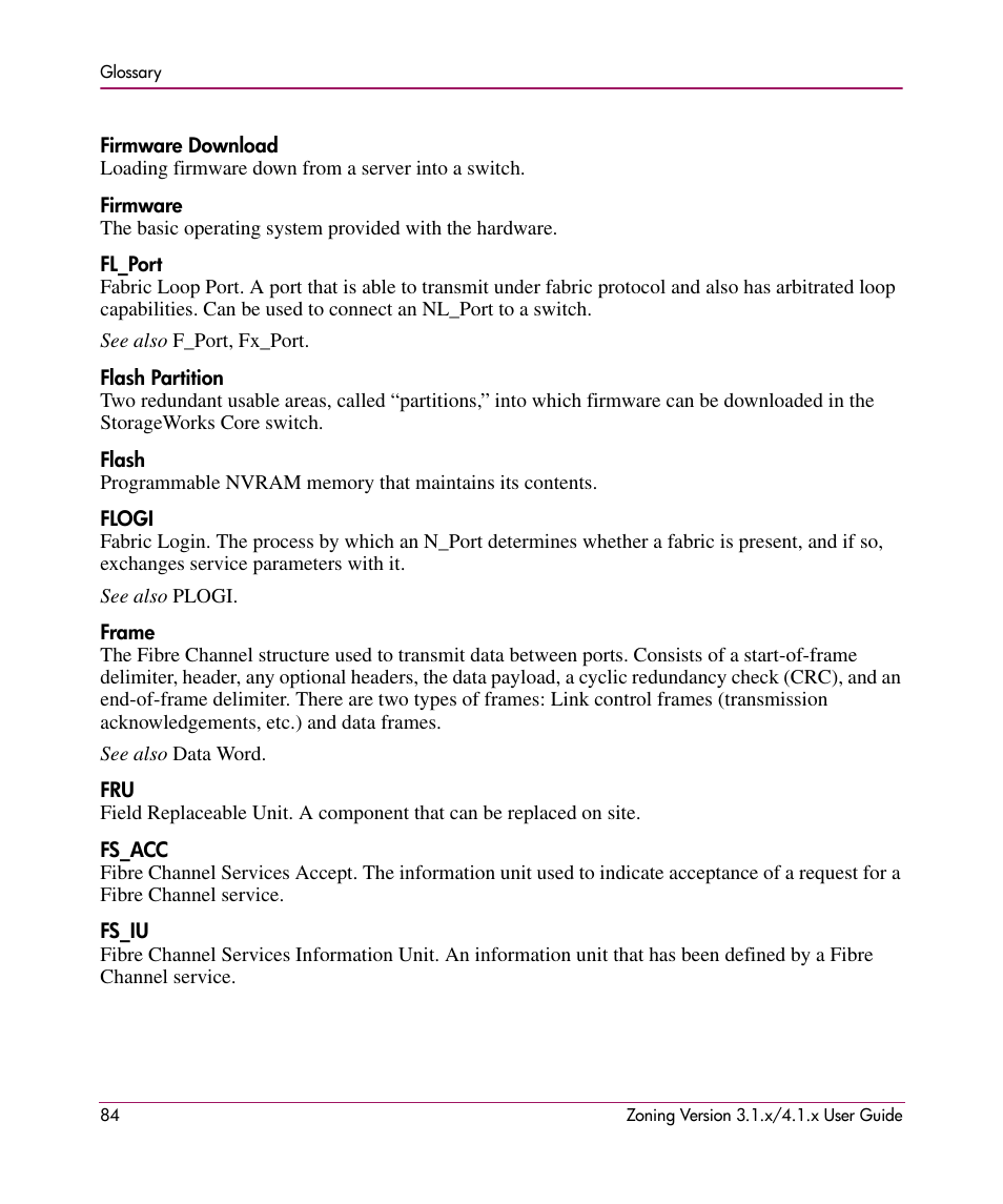 HP StorageWorks MSA 2.8 SAN Switch User Manual | Page 84 / 104