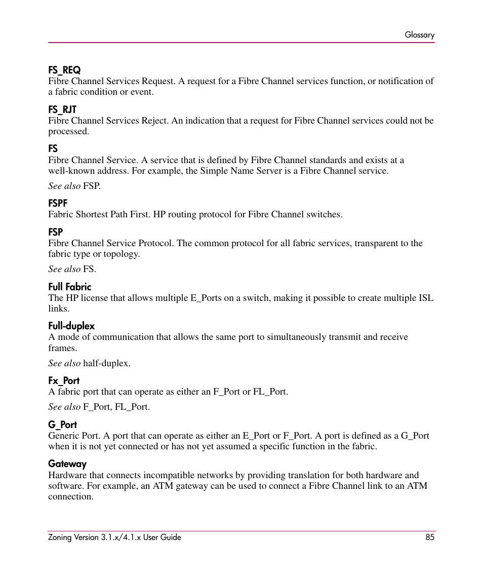 HP StorageWorks MSA 2.8 SAN Switch User Manual | Page 85 / 104