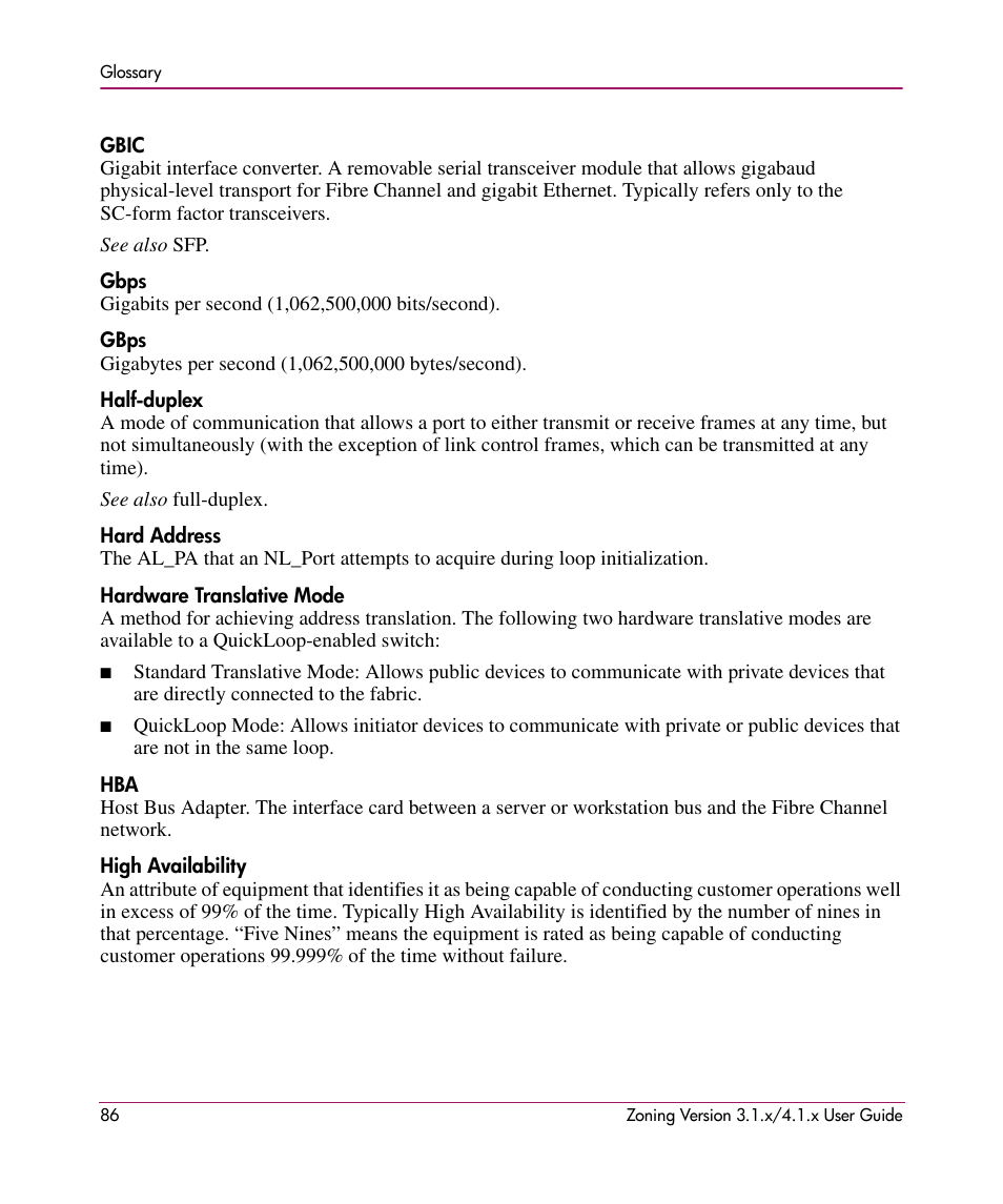 HP StorageWorks MSA 2.8 SAN Switch User Manual | Page 86 / 104