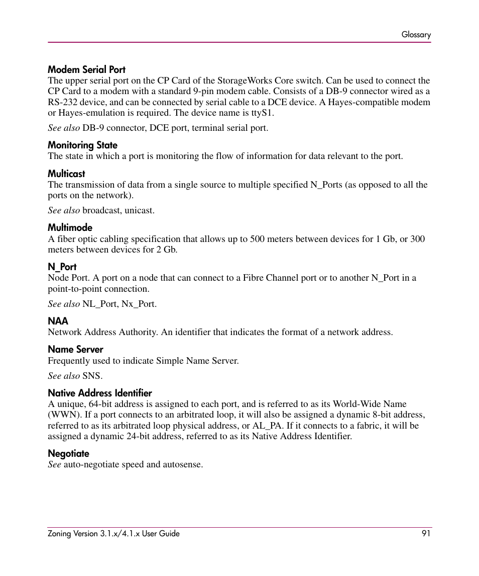 HP StorageWorks MSA 2.8 SAN Switch User Manual | Page 91 / 104