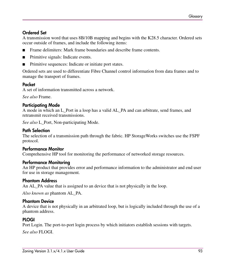 HP StorageWorks MSA 2.8 SAN Switch User Manual | Page 93 / 104