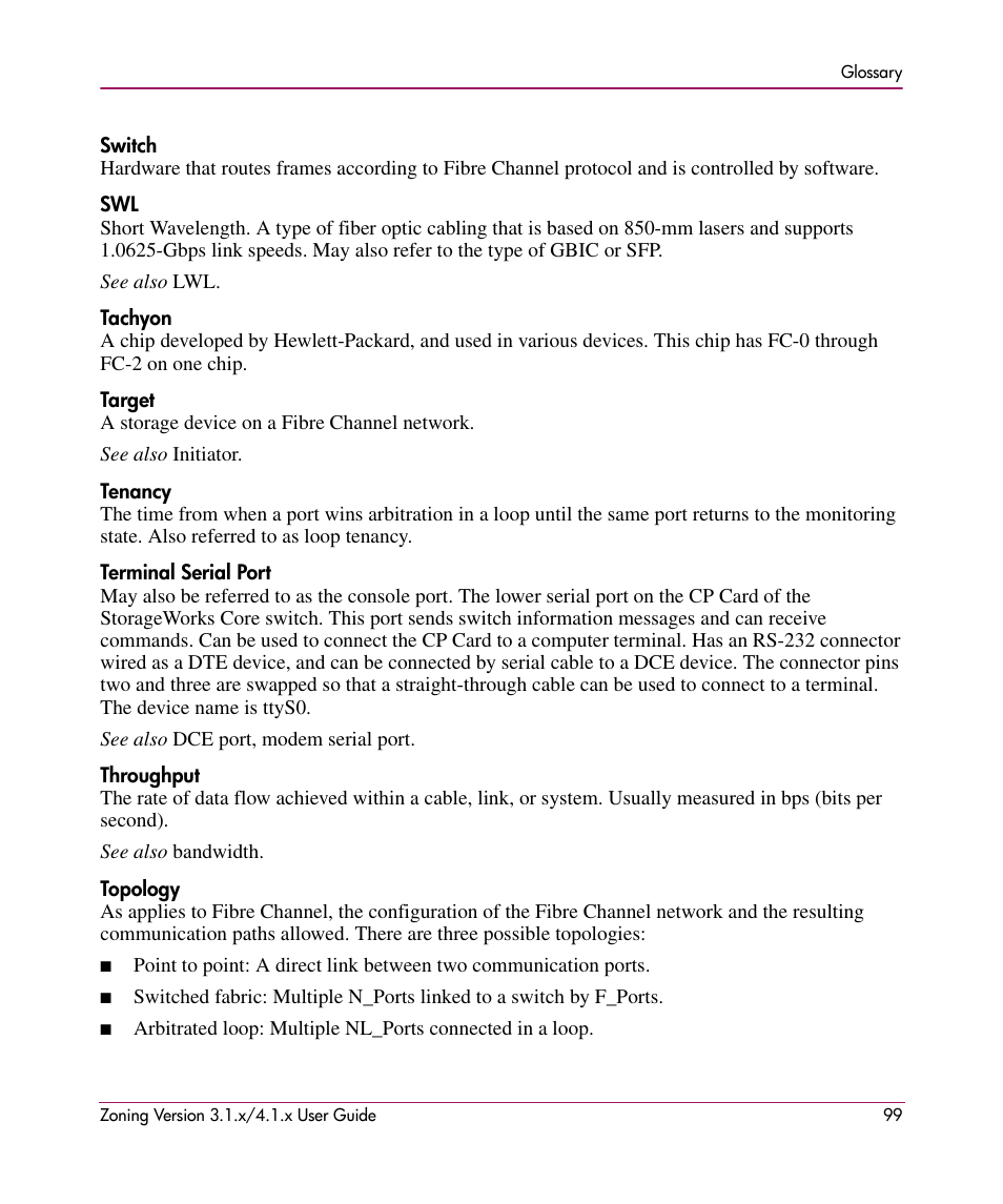 HP StorageWorks MSA 2.8 SAN Switch User Manual | Page 99 / 104