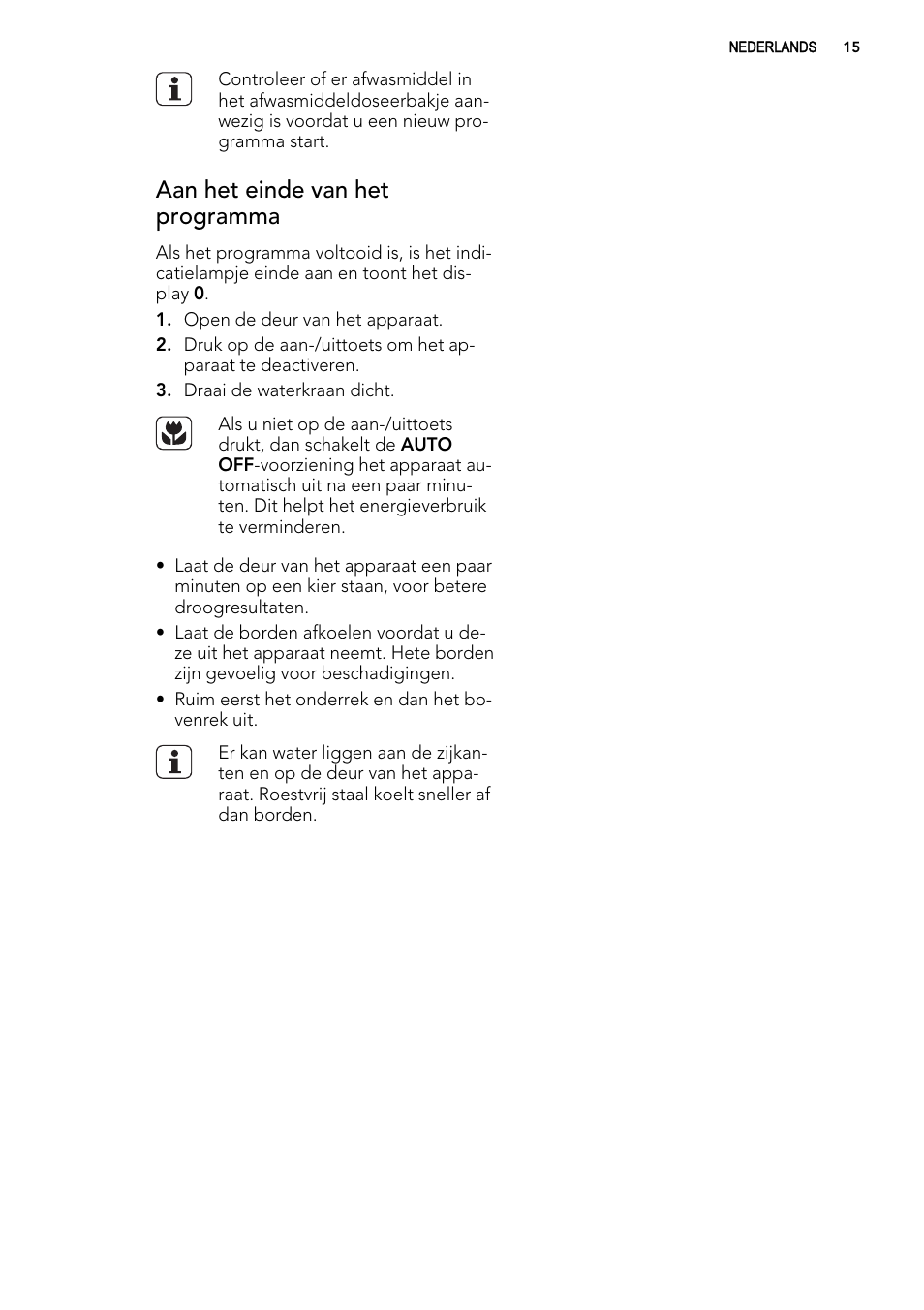 Aan het einde van het programma | AEG F65022IM0P User Manual | Page 15 / 80