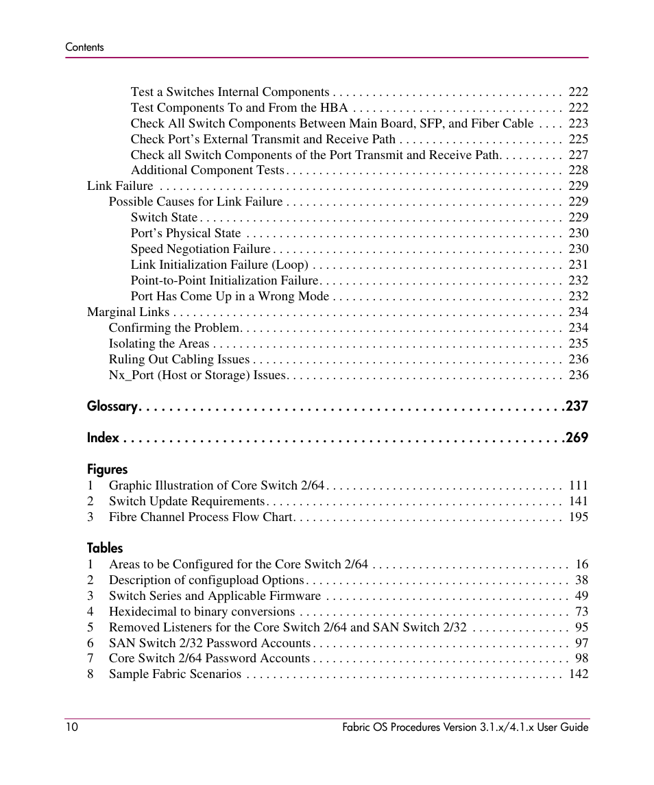HP StorageWorks MSA 2.8 SAN Switch User Manual | Page 10 / 270