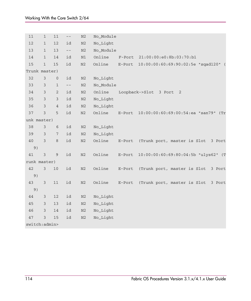 HP StorageWorks MSA 2.8 SAN Switch User Manual | Page 114 / 270