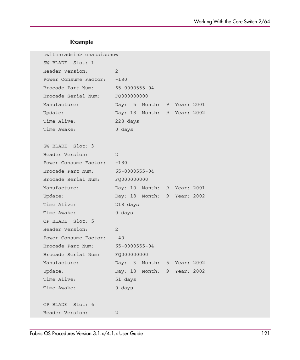 Example | HP StorageWorks MSA 2.8 SAN Switch User Manual | Page 121 / 270