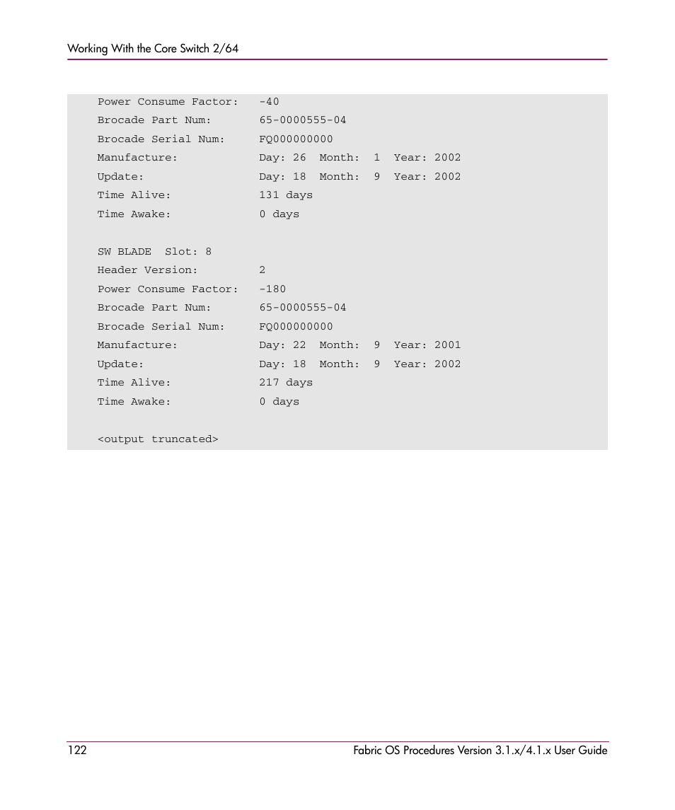 HP StorageWorks MSA 2.8 SAN Switch User Manual | Page 122 / 270