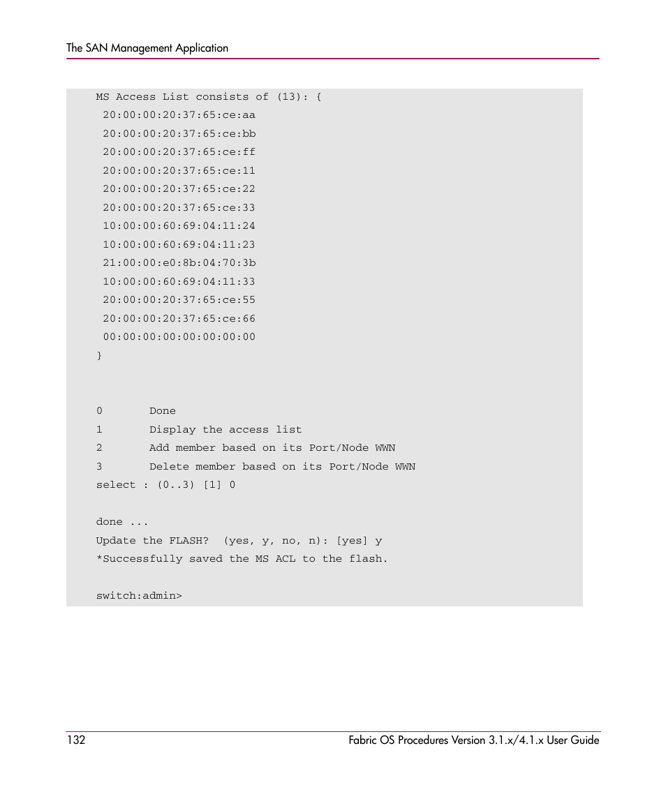 HP StorageWorks MSA 2.8 SAN Switch User Manual | Page 132 / 270