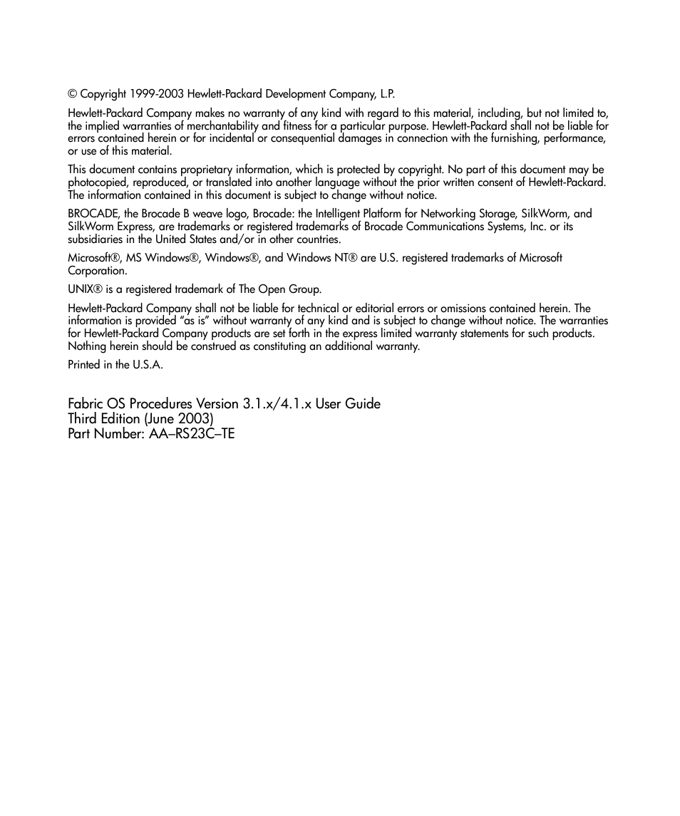 HP StorageWorks MSA 2.8 SAN Switch User Manual | Page 2 / 270