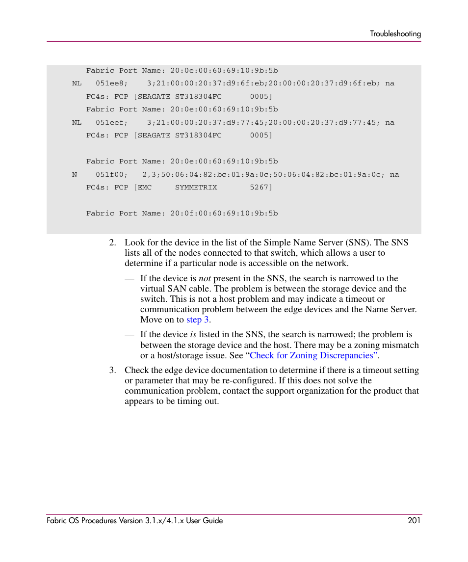 HP StorageWorks MSA 2.8 SAN Switch User Manual | Page 201 / 270