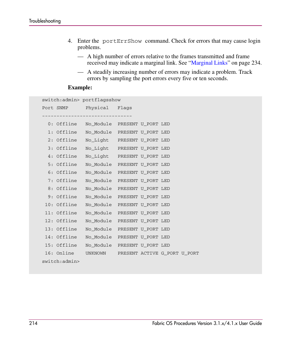 HP StorageWorks MSA 2.8 SAN Switch User Manual | Page 214 / 270