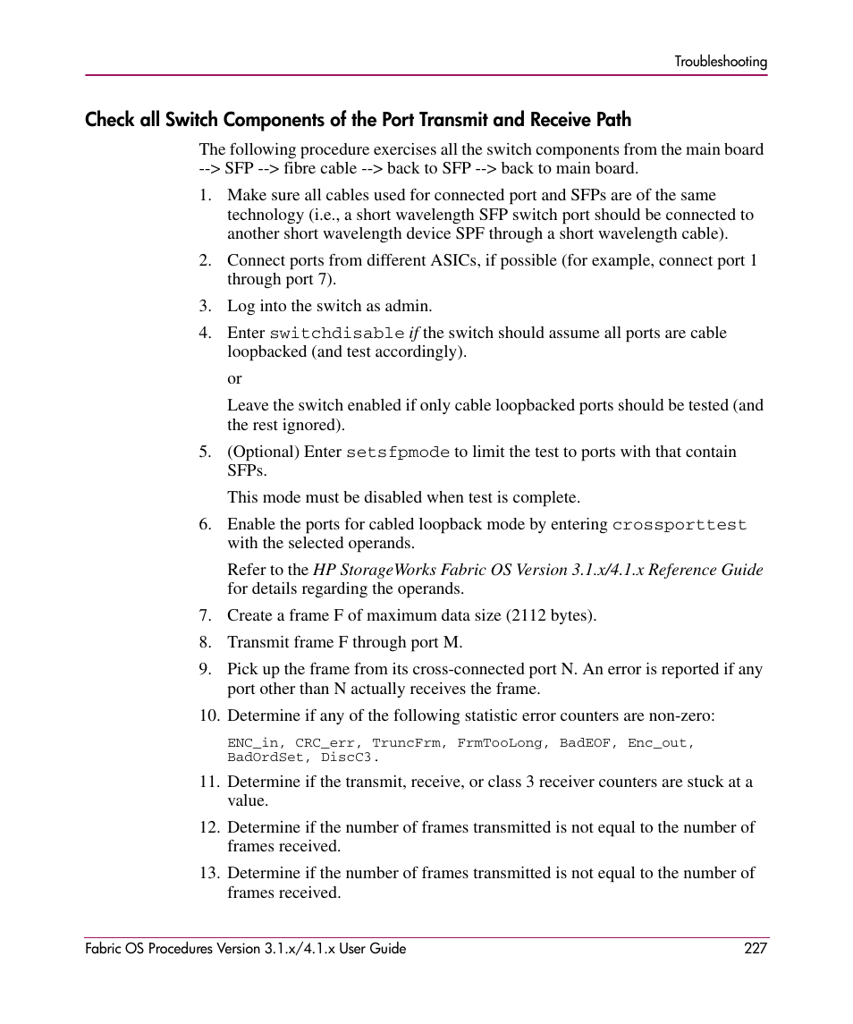 HP StorageWorks MSA 2.8 SAN Switch User Manual | Page 227 / 270