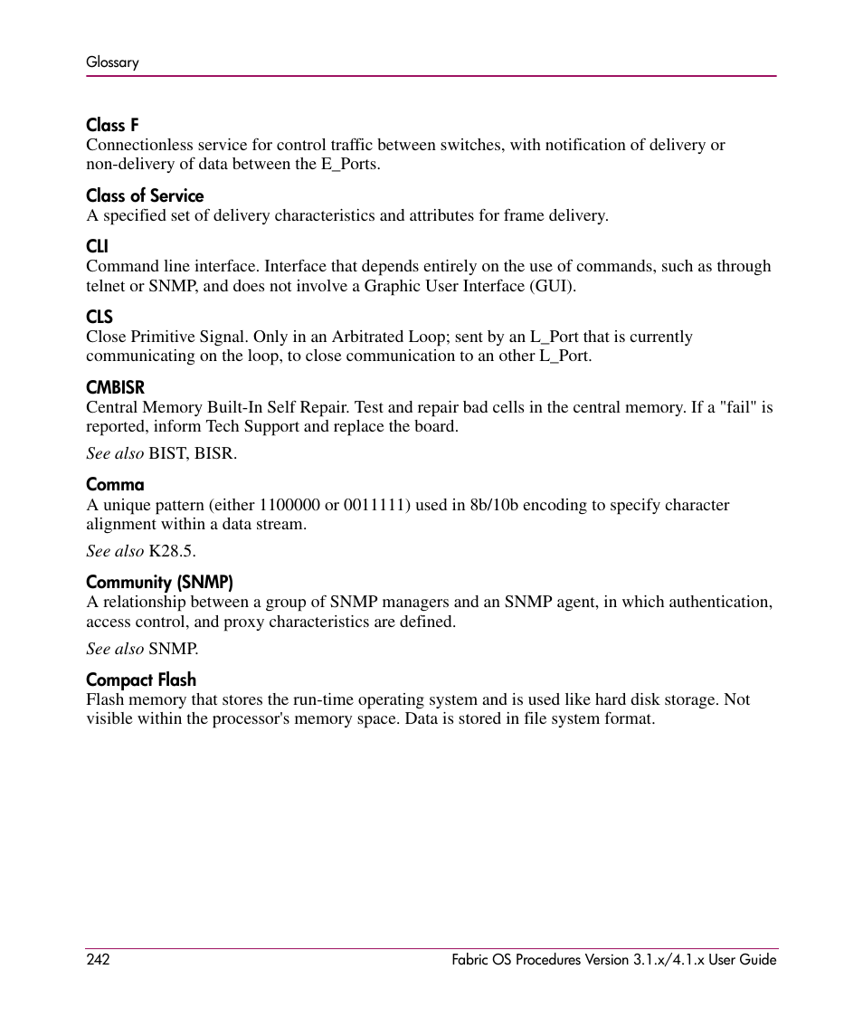 HP StorageWorks MSA 2.8 SAN Switch User Manual | Page 242 / 270