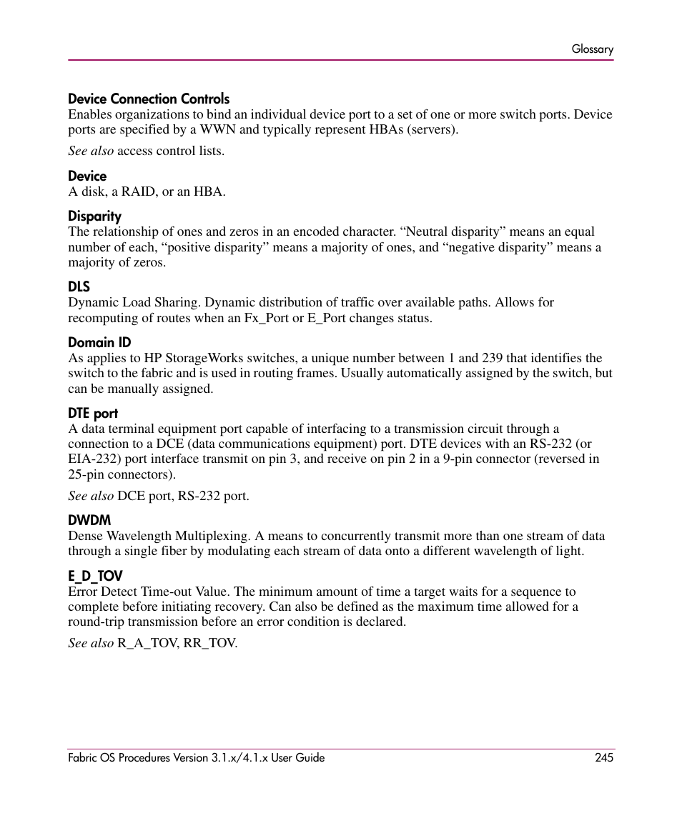 HP StorageWorks MSA 2.8 SAN Switch User Manual | Page 245 / 270