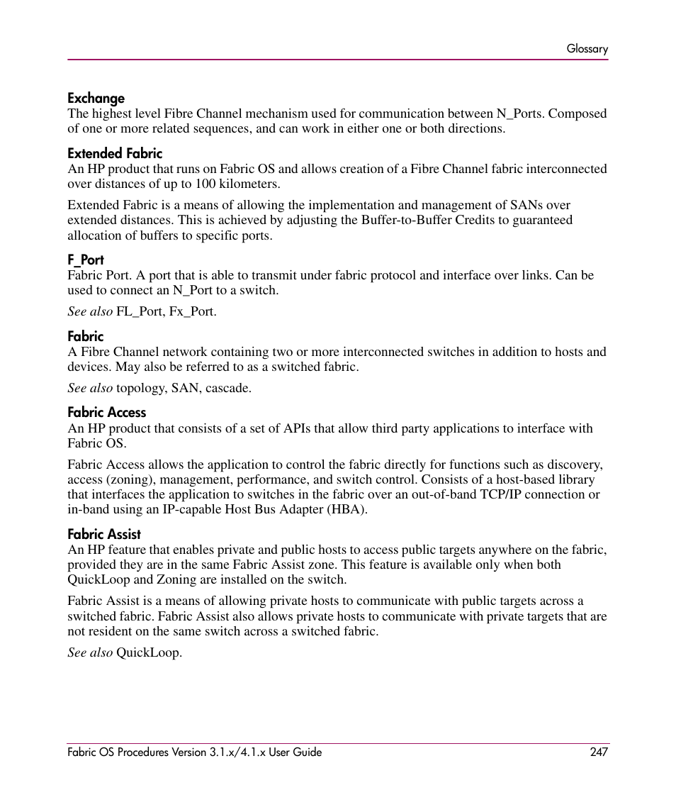 HP StorageWorks MSA 2.8 SAN Switch User Manual | Page 247 / 270