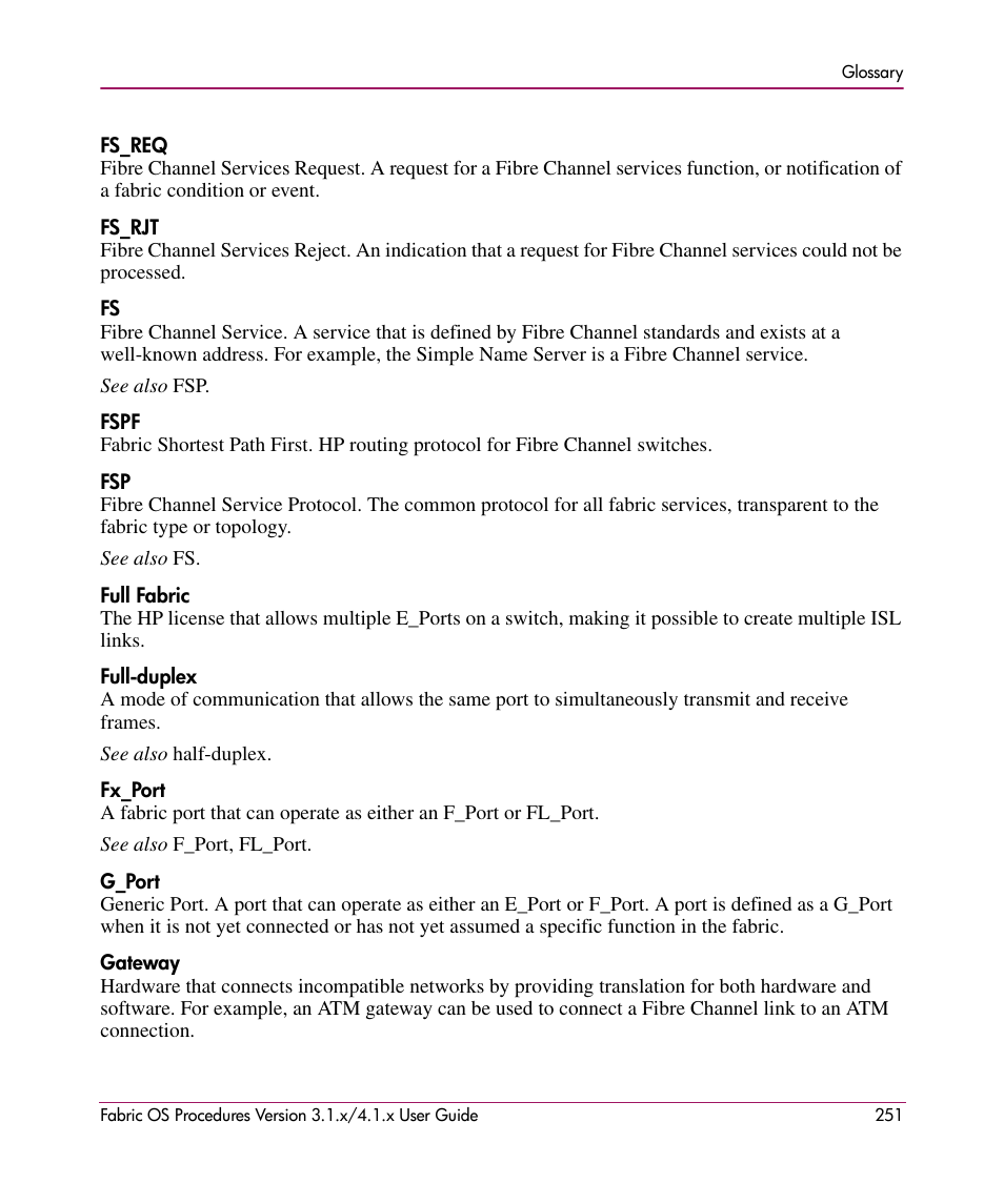 HP StorageWorks MSA 2.8 SAN Switch User Manual | Page 251 / 270