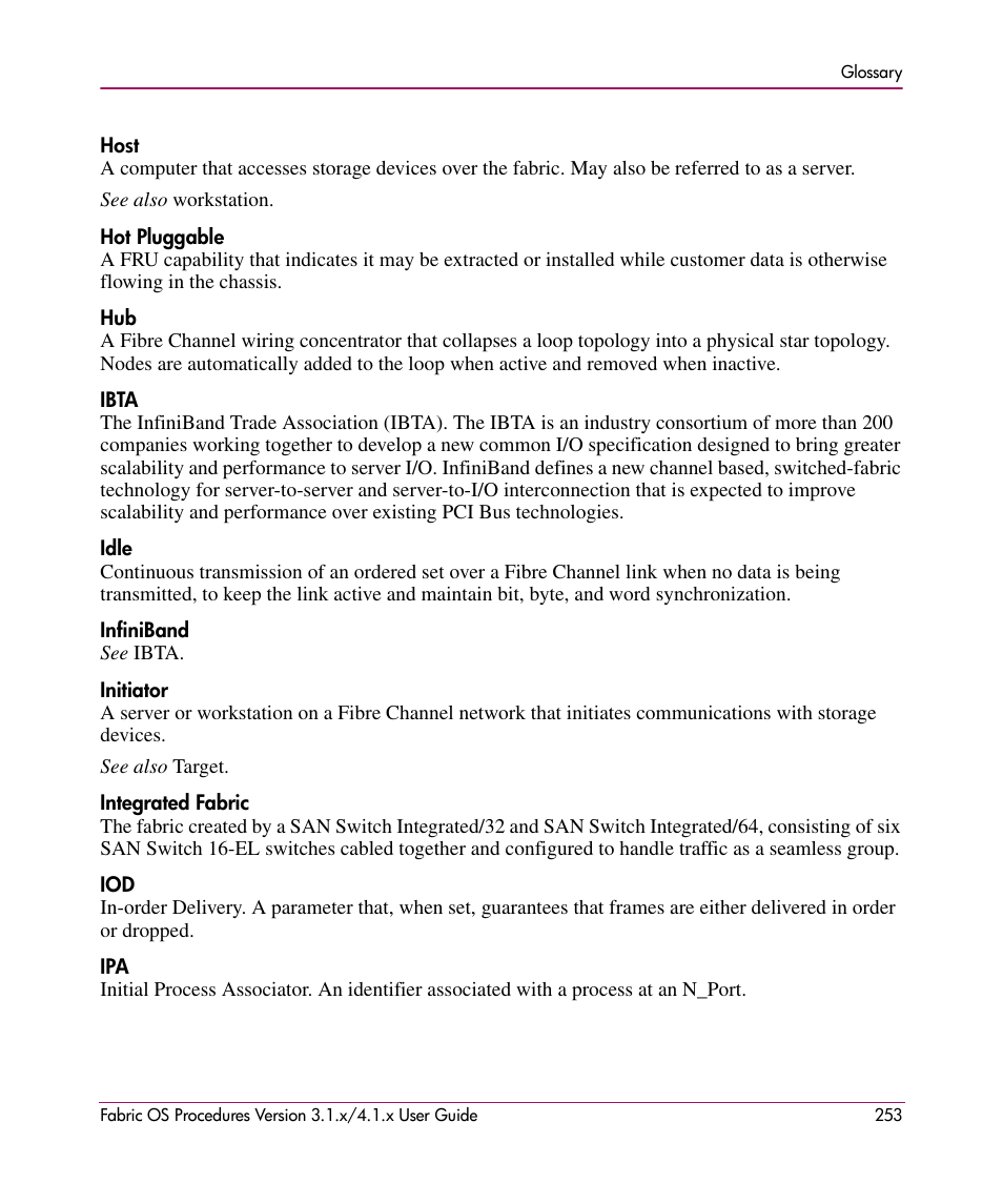 HP StorageWorks MSA 2.8 SAN Switch User Manual | Page 253 / 270